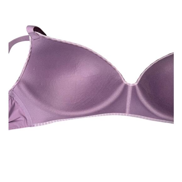 Victoria’s Secret T-Shirt Lightly Lined Wireless Bra Lavender Stripe Size 36DD - Picture 6 of 8